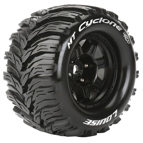 LOUISE RC MT-CYCLONE 1/8 SPORT 0" OFFSET HEX 17MM BLACK E-